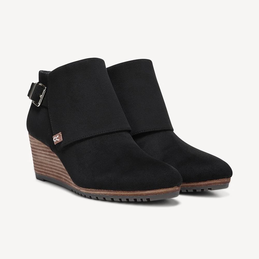 Stylish Black Wedge Ankle Boots